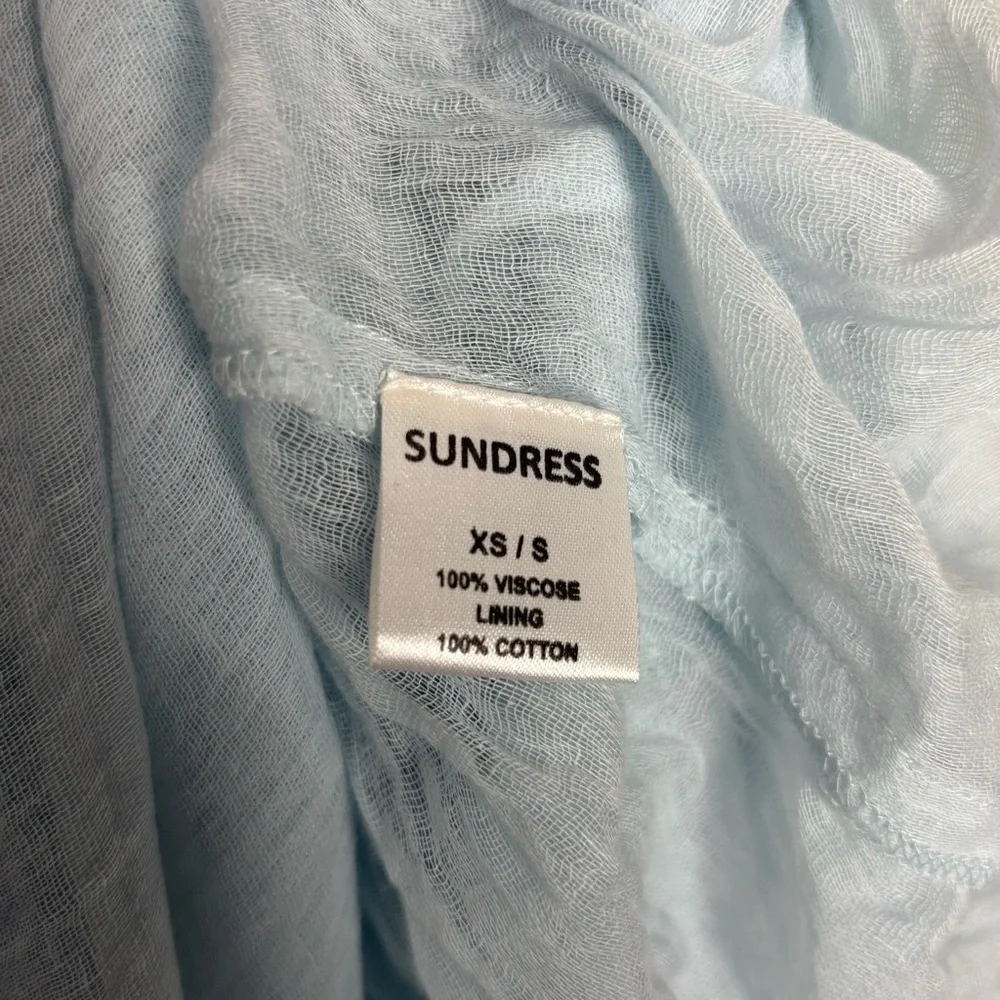 NEW Anthropologie Sundress Mini Light‎ Blue Swim Cover with Neon Tassels Size XS